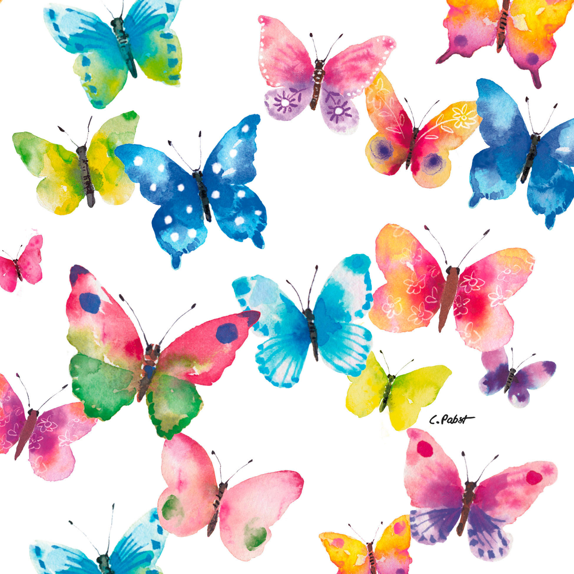 SERVIETTE    - Multicolor, Natur, Papier (17.5/17.5cm) - PPD