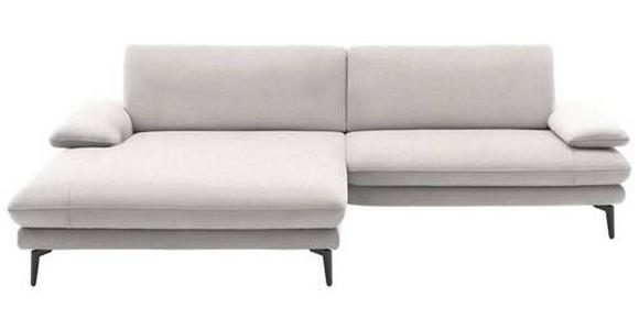 ECKSOFA in Webstoff Creme, Naturfarben  - Creme/Schwarz, Design, Textil/Metall (184/284cm) - Dieter Knoll