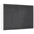 SCHWEBETÜRENSCHRANK 316/223/68 cm 4-türig Grau, Weiß  - Chromfarben/Weiß, Design, Glas/Holzwerkstoff (316/223/68cm) - Novel