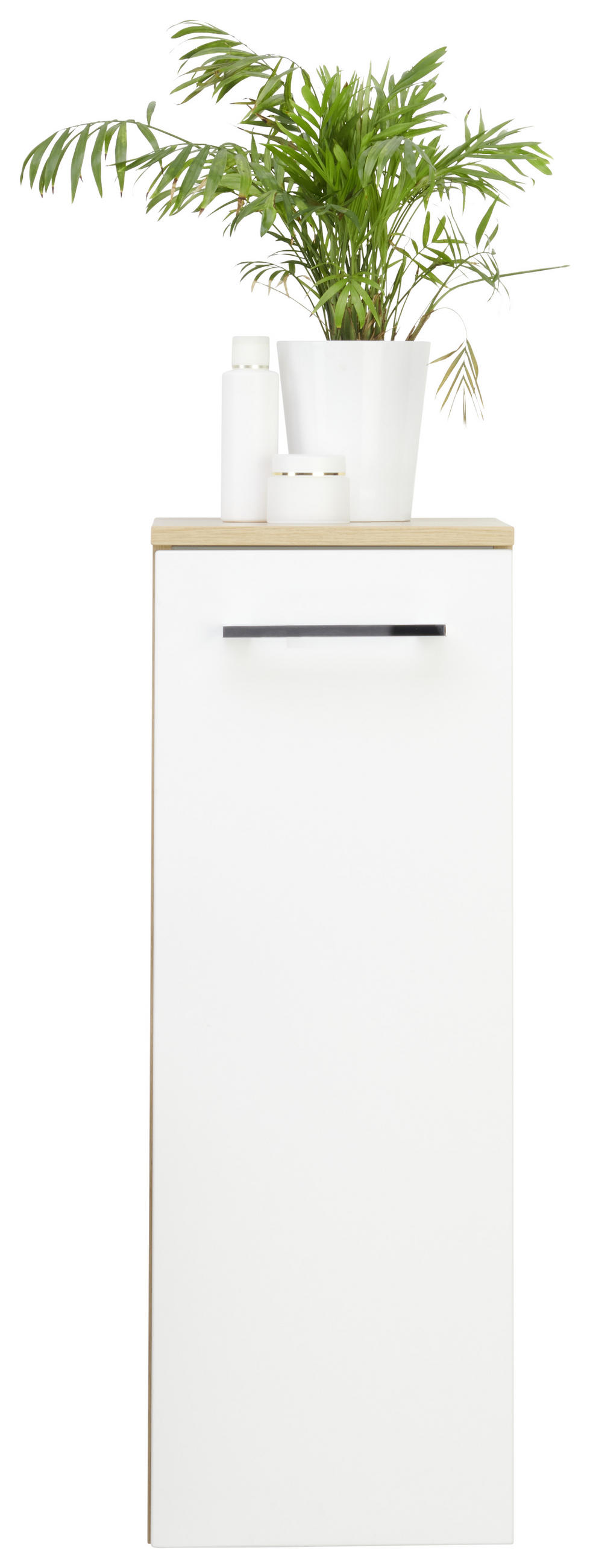 UNTERSCHRANK 30,5/81/32 cm   - Eichefarben/Silberfarben, MODERN, Glas/Holzwerkstoff (30,5/81/32cm) - Voleo