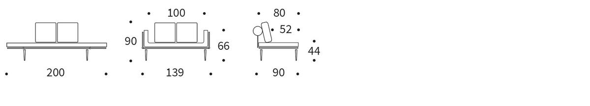 SCHLAFSOFA Flachgewebe Hellblau  - Eiche dunkel/Hellblau, Design, Holz/Textil (200/90/90cm) - Innovation