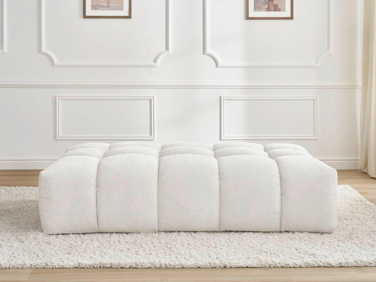 HOCKER EVEREST Struktur Weiß  - Schwarz/Weiß, MODERN, Kunststoff/Textil (166/100/40cm)