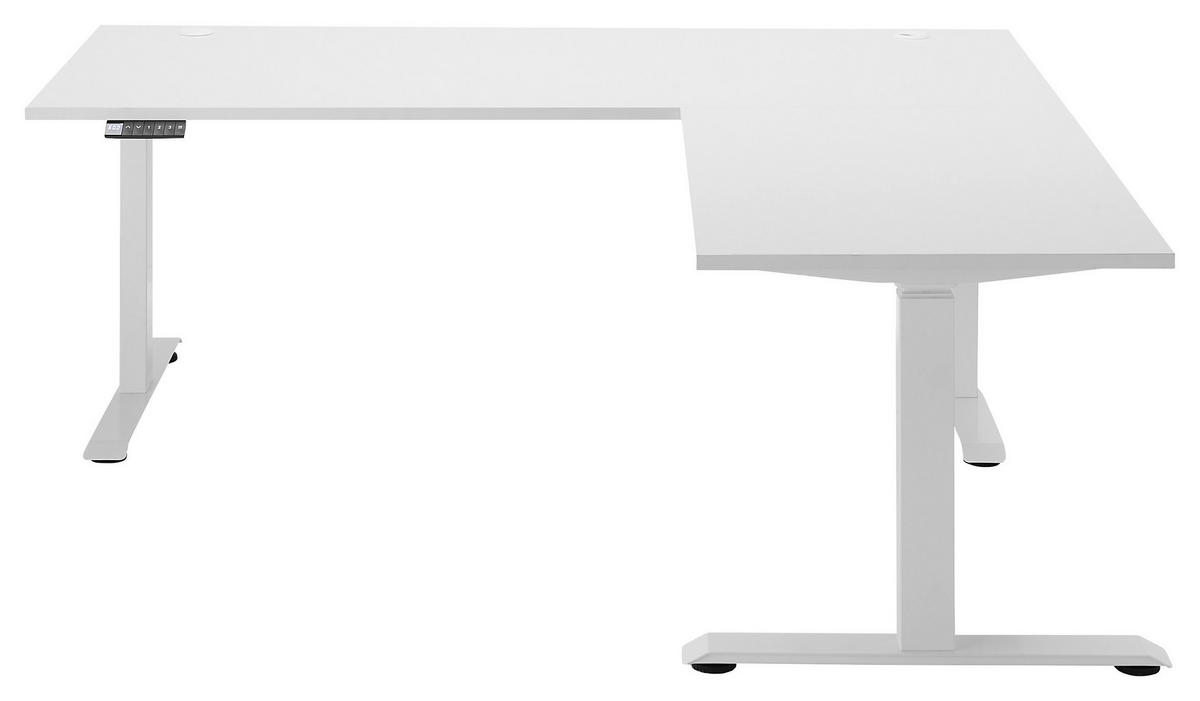 ECKSCHREIBTISCH 100/180/74-127 cm  in Weiß  - Weiß, MODERN, Holzwerkstoff/Metall (100/180/74-127cm) - Carryhome