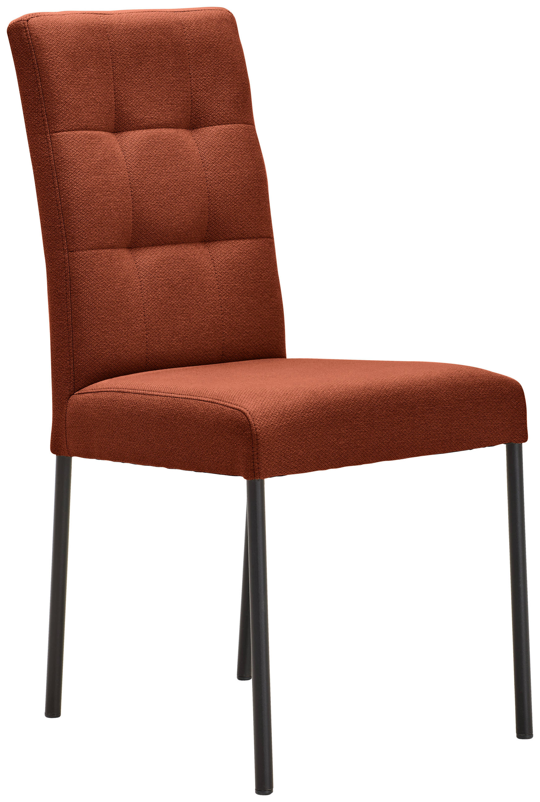 STUHL Webstoff Schwarz, Rostfarben  - Rostfarben/Schwarz, Design, Textil/Metall (46/91/61cm) - home24