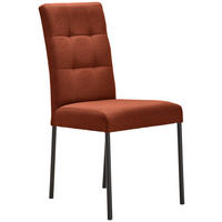 STUHL Webstoff Schwarz, Rostfarben  - Rostfarben/Schwarz, Design, Textil/Metall (46/91/61cm) - home24