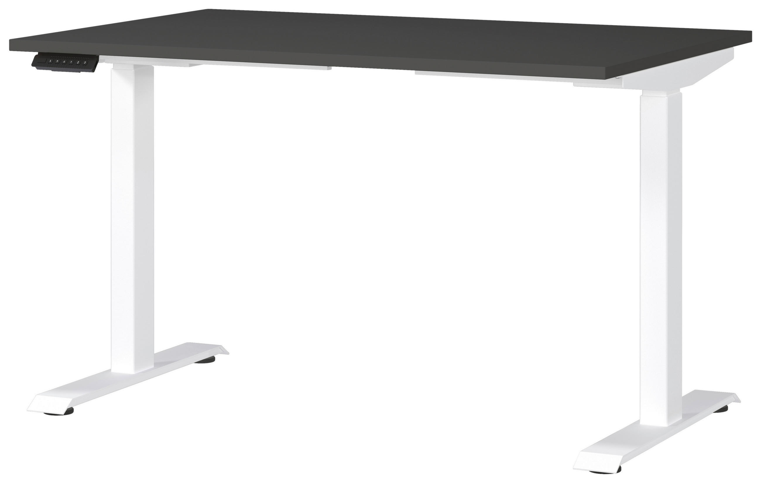 SCHREIBTISCH 120/80/72-118 cm Graphitfarben, Weiß elektrisch höhenverstellbar  - Graphitfarben/Weiß, MODERN, Holzwerkstoff/Metall (120/80/72-118cm) - Novel