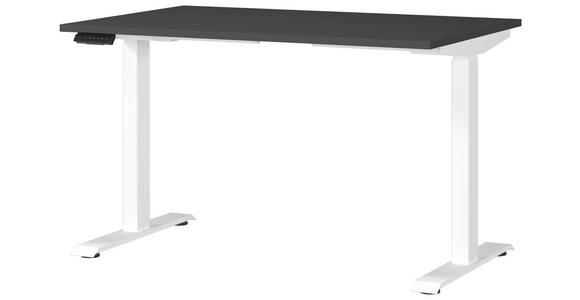 SCHREIBTISCH 120/80/72-118 cm Graphitfarben, Weiß elektrisch höhenverstellbar  - Graphitfarben/Weiß, MODERN, Holzwerkstoff/Metall (120/80/72-118cm) - Novel