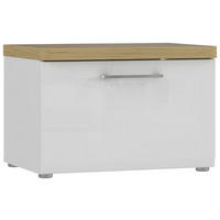 KLUPA ZA PREDSOBLJE  bela, hrast artisan, bela visoki sjaj  pločasti materijal  - bela/bela visoki sjaj, Dizajnerski, pločasti materijal (60,3/40,8/43,4cm) - Hom`in