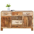 SIDEBOARD in 140/80/44 cm - Dunkelbraun/Messingfarben, Design, Holz/Metall (140/80/44cm) - Landscape