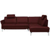 ECKSOFA in Echtleder Brombeere  - Brombeere/Alufarben, Konventionell, Leder/Metall (284/220cm) - Beldomo Premium