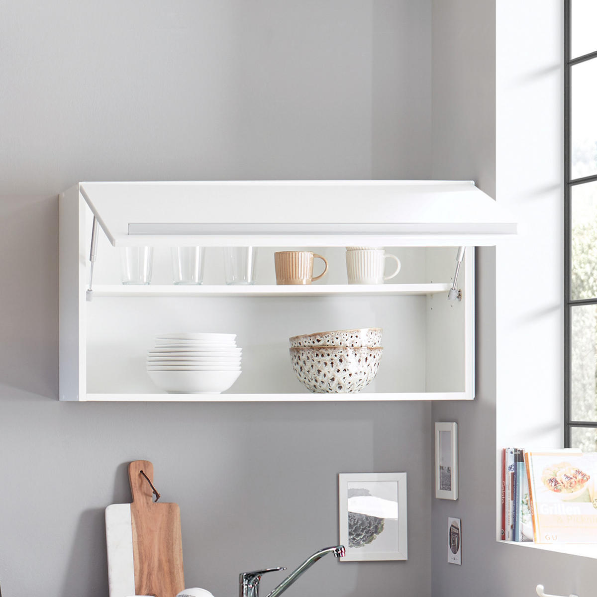 MODULKÖK UTAN VITVAROR 260 cm   i vit  - vit/silver, Klassisk, trämaterial/plast (260cm) - MID.YOU