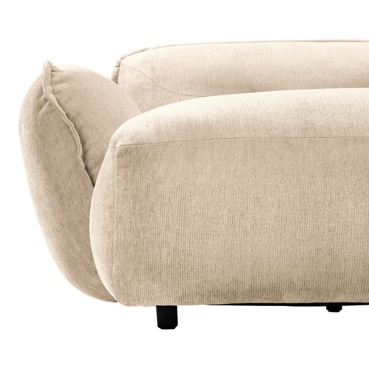 XXL-SESSEL in Chenille Creme  - Creme/Schwarz, Modern, Kunststoff/Textil (182/87/184cm) - Trendmanufaktur