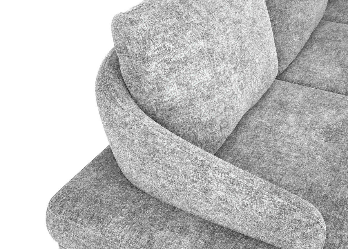 ECKSOFA in Webstoff Grau  - Schwarz/Grau, Konventionell, Textil/Metall (293/183cm) - Carryhome