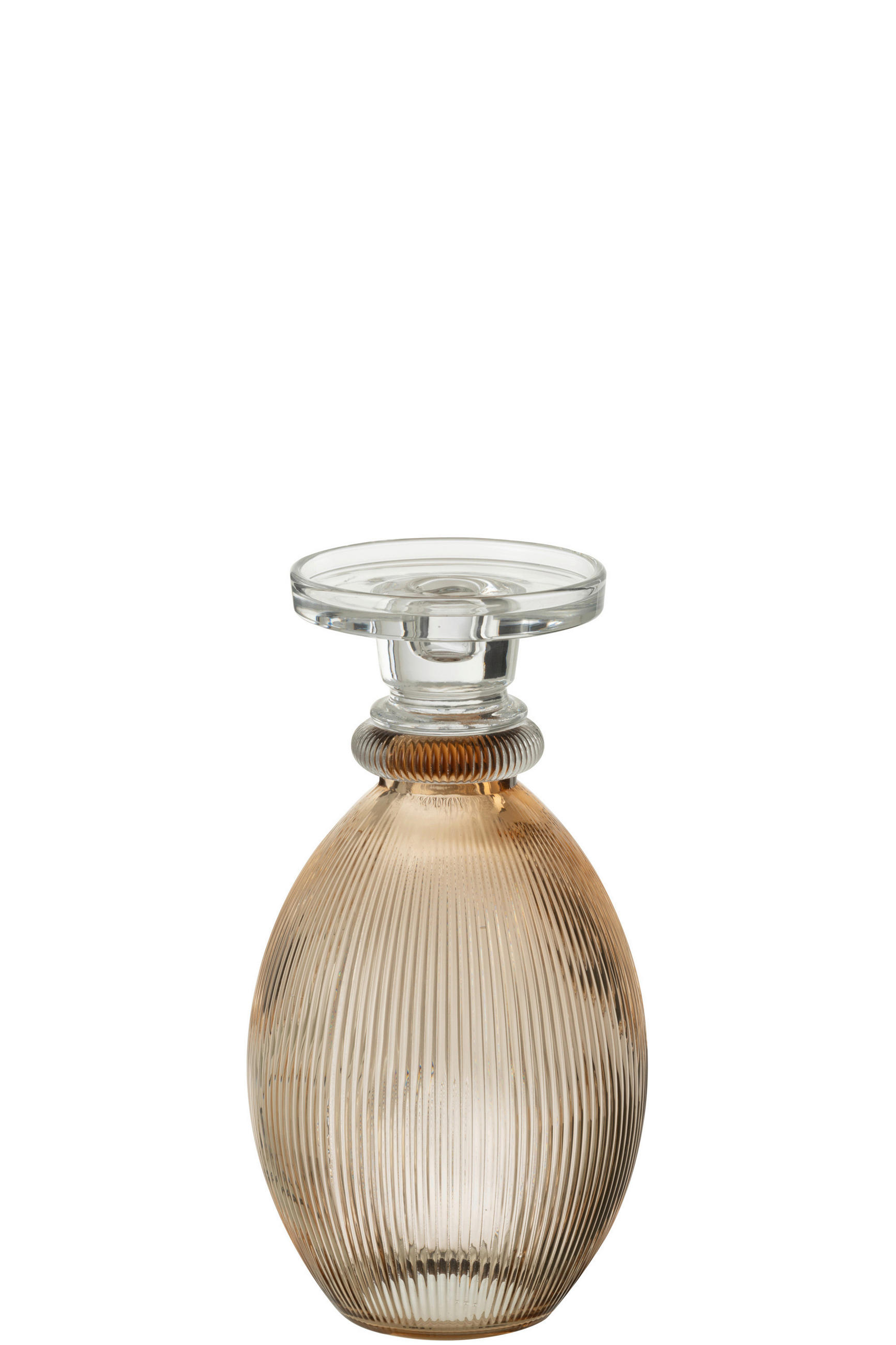 KERZENHALTER - Taupe/Transparent, Romantik / Landhaus, Glas (14,5/14,5/28,5cm) - Ambia Home