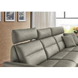 ECKSOFA in Echtleder Hellgrau  300/157 cm  - Hellgrau/Schwarz, Design, Leder/Metall (300/157cm) - Dieter Knoll