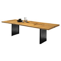ESSTISCH in Holz, Metall 350/100/75 cm  - Eichefarben/Schwarz, KONVENTIONELL, Holz/Metall (350/100/75cm) - Team 7