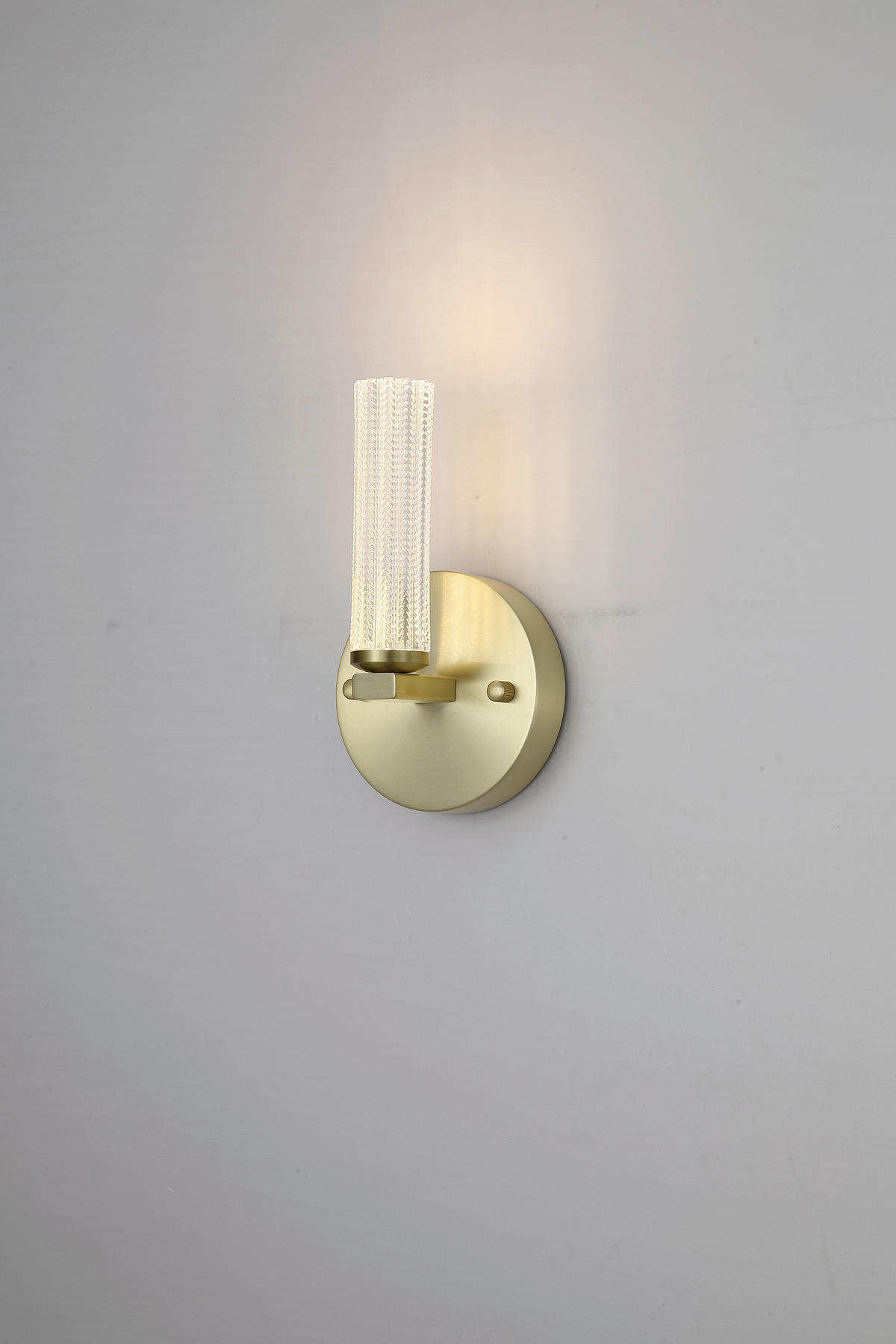 APLICĂ DE PERETE CU LED - transparent/alămiu, Basics, plastic/metal (11/22/10cm)
