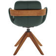 ARMLEHNSTUHL  Lederauswahl, Stoffauswahl, Typenauswahl, Sitzfläche 360° drehbar, automatische Rückholfunktion  Echtleder  - Dunkelgrün/Eichefarben, Natur, Leder/Holz (60/86/60cm) - Valnatura