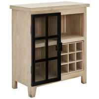 WEINREGAL 85/95/40 cm  - Schwarz/Naturfarben, Natur, Glas/Holz (85/95/40cm) - Livetastic
