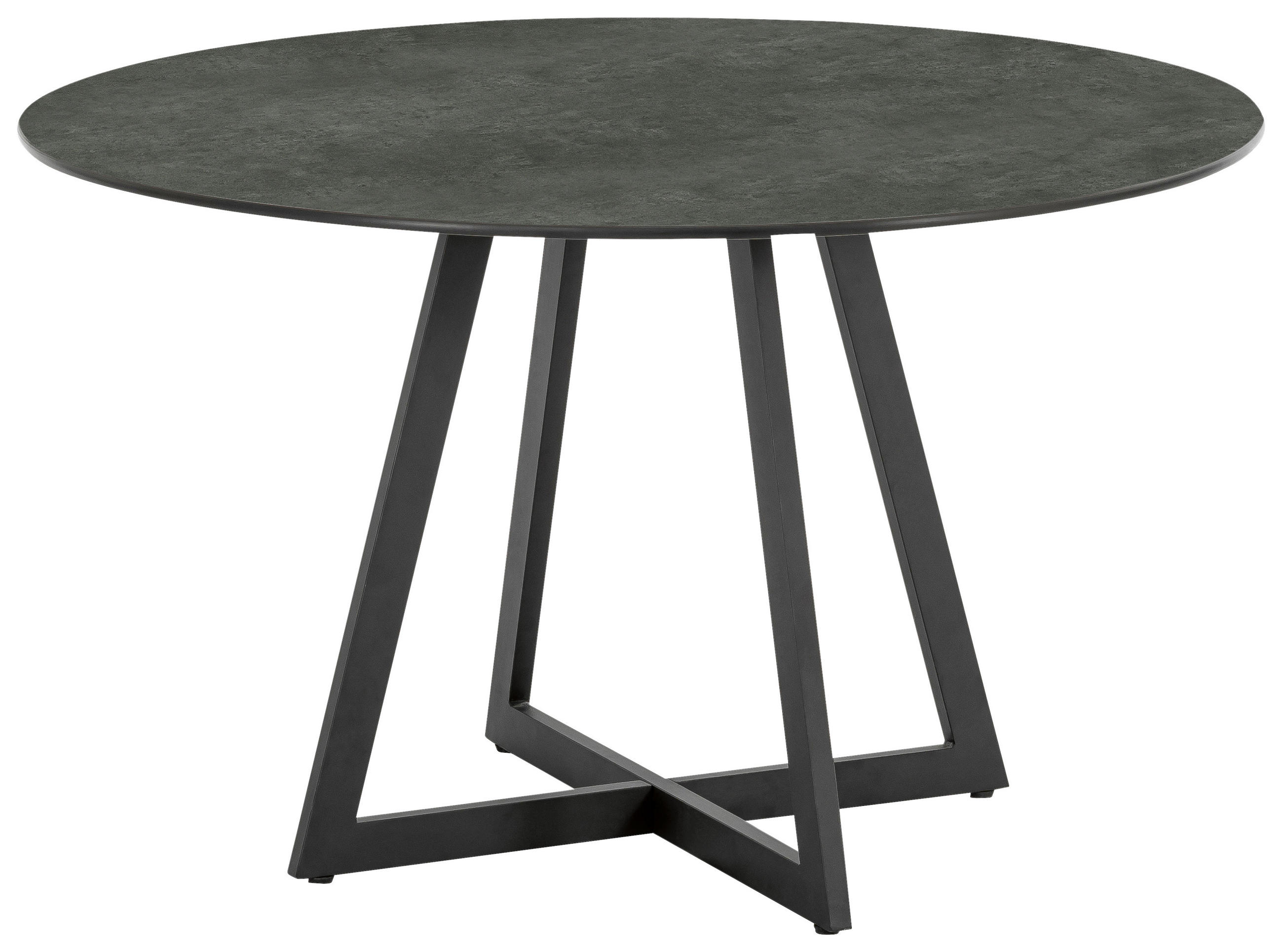 GARTENTISCH 121/121/74 cm Metall rund  - Anthrazit/Graphitfarben, Design, Kunststoff/Metall (121/121/74cm)