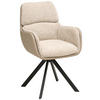 ARMLEHNSTUHL  Sitzfläche 360° drehbar Webstoff  - Schwarz/Grau, MODERN, Textil/Metall (61/91/65cm) - MID.YOU