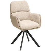 ARMLEHNSTUHL  Sitzfläche 360° drehbar Webstoff  - Schwarz/Grau, MODERN, Textil/Metall (61/91/65cm) - MID.YOU