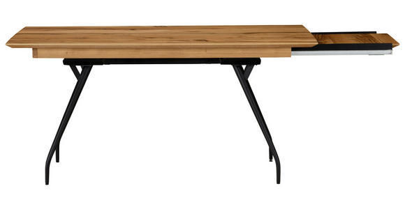 AUSZIEHTISCH Schwarz, Eichefarben rechteckig ausziehbar, in verschiedenen Größen erhältlich - Eichefarben/Schwarz, Design, Holz/Holzwerkstoff (160(210)/90/76cm) - Moderano