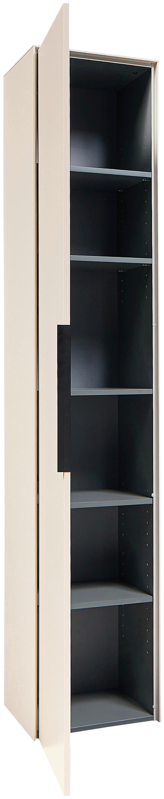 HOCHSCHRANK 38/192/30 cm  - Kaschmir/Schwarz, Design, Holzwerkstoff/Kunststoff (38/192/30cm) - home24