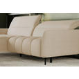 ECKSOFA Beige Flachgewebe Rücken echt, Kopfteilverstellung, Sitztiefenverstellung  - Beige/Schwarz, KONVENTIONELL, Textil/Metall (175/272cm) - Carryhome