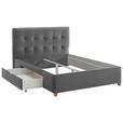POLSTERBETT Grau 140/200 cm  - Naturfarben/Grau, MODERN, Holz/Textil (140/200cm) - Carryhome
