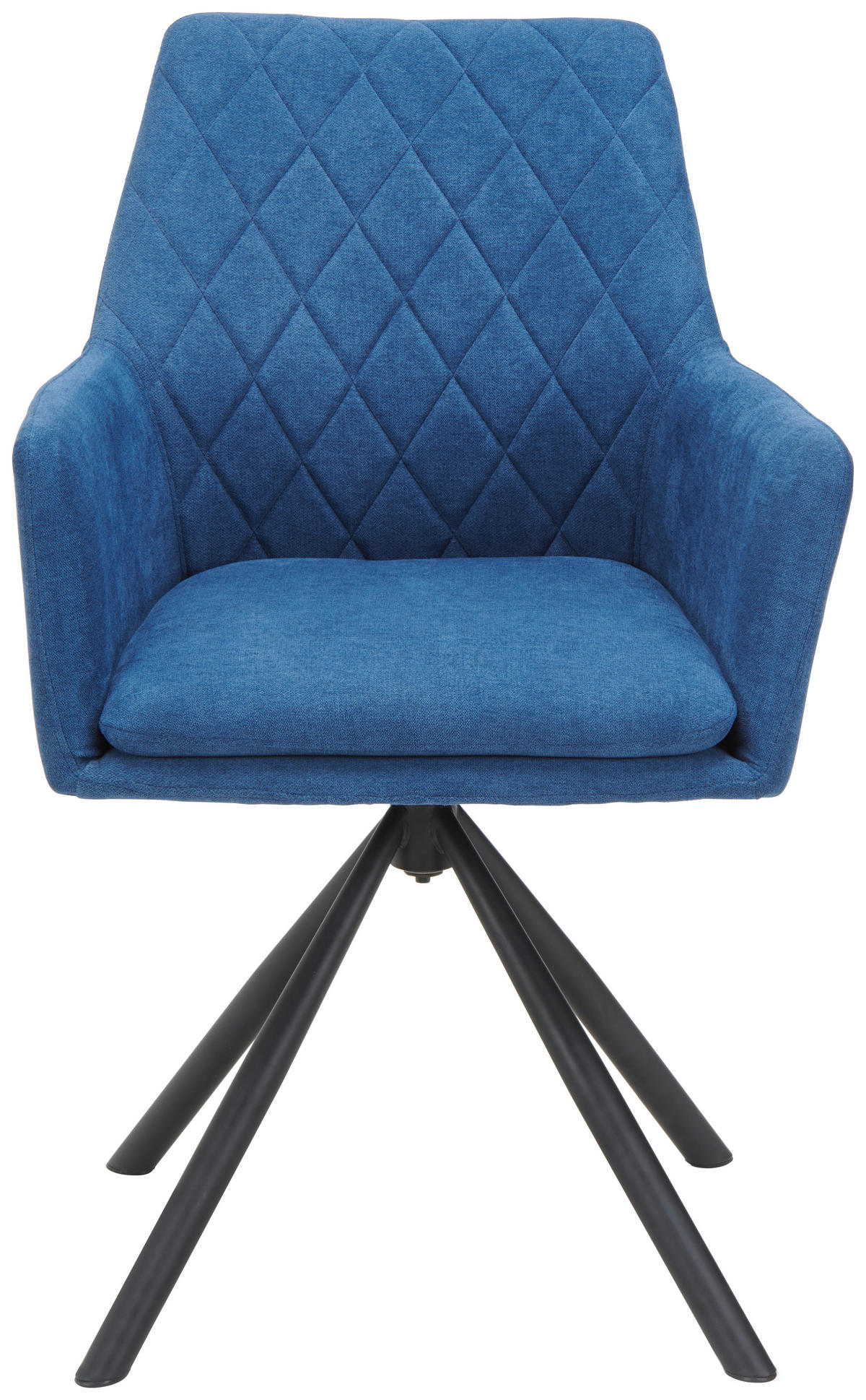 STOLIČKA S PODRÚČKAMI, železo, tkaná textília, modrá, čierna - modrá/čierna, Design, kov/textil (62/88/61cm) - Hom`in