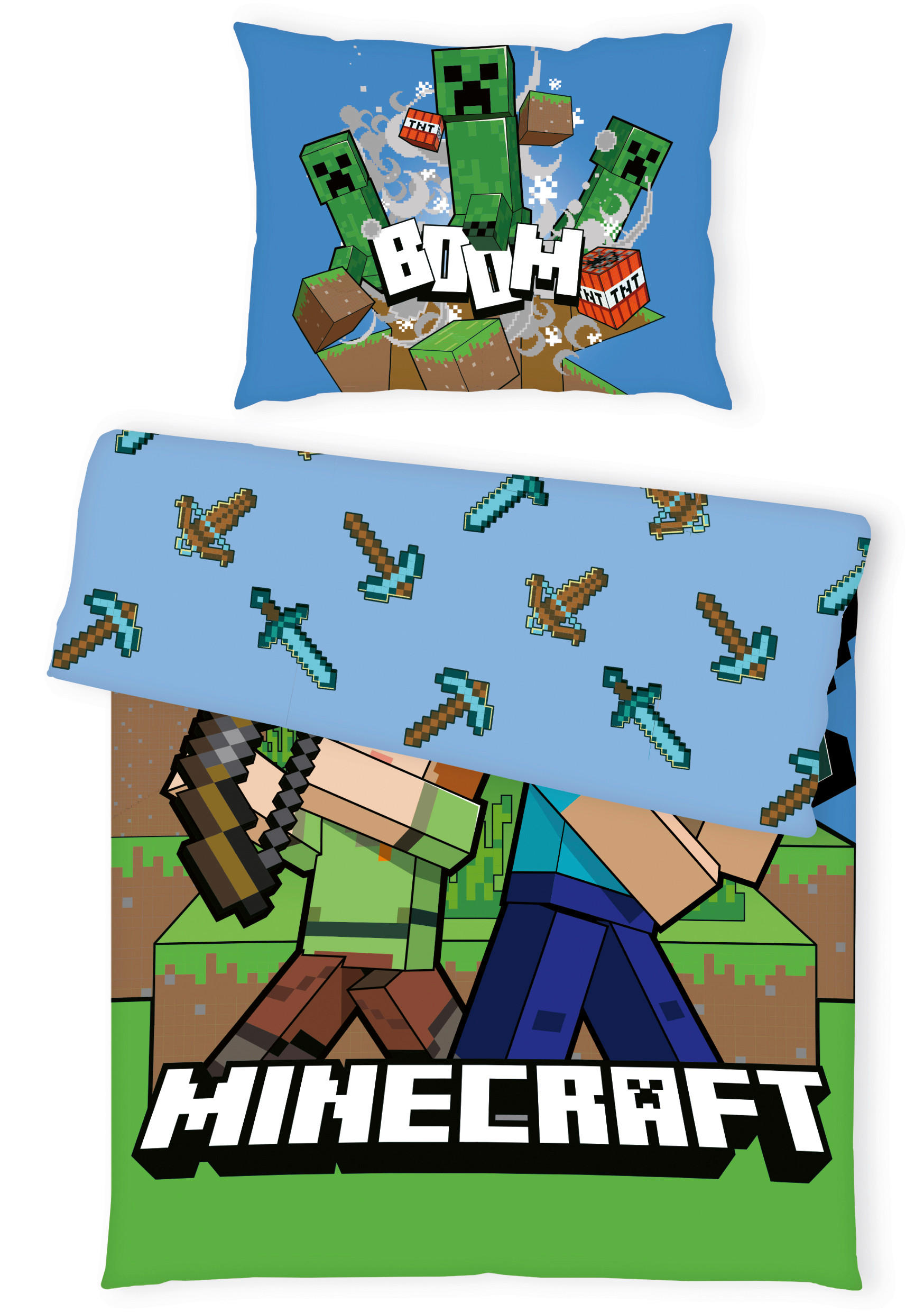 BETTWÄSCHE Minecraft Bettwäsche Renforcé 140/200 cm  - Multicolor, Basics, Textil (140/200cm) - Herding