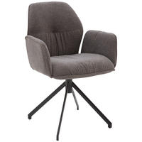 ARMLEHNSTUHL  in Chenille  - Schwarz/Grau, Design, Textil (66/89/66cm) - Dieter Knoll