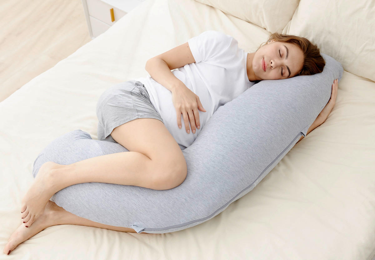 STILLKISSEN Schwangerschafftskissen   - Hellblau, Basics, Textil (20/100/20cm) - Momcozy