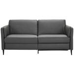 3-SITZER-SOFA  in Echtleder Anthrazit, Schwarz  - Anthrazit/Schwarz, Design, Leder/Metall (190/84/99cm) - Dieter Knoll