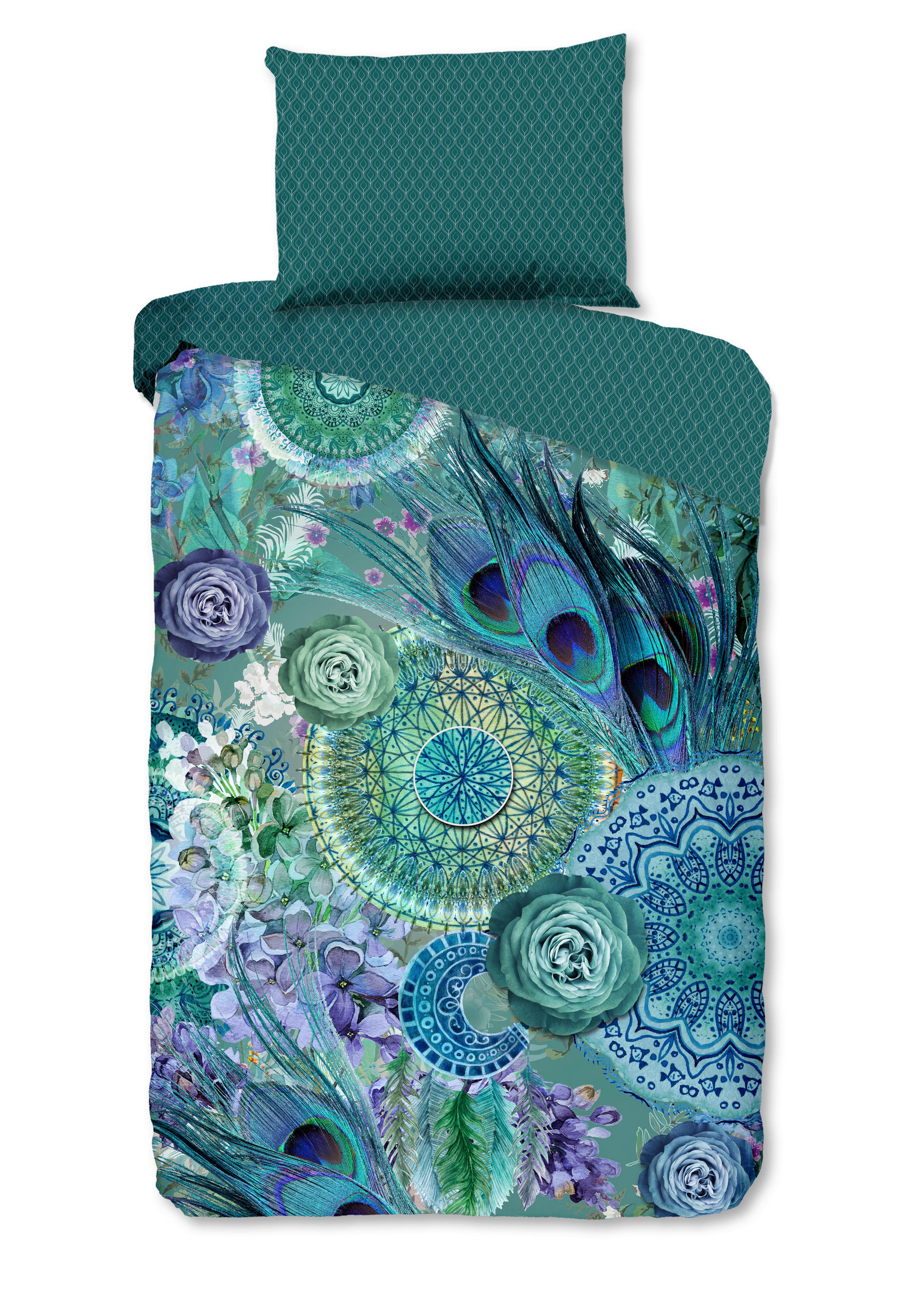 BETTWÄSCHE HIP Satin 140/200 cm  - Dunkelgrün/Grün, LIFESTYLE, Textil (140/200cm)