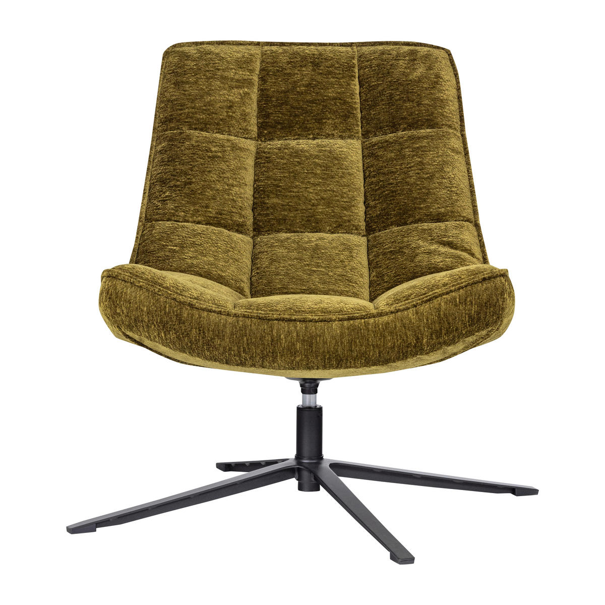SESSEL in Chenille Grün  - Schwarz/Grün, MODERN, Textil/Metall (74/84/86cm) - Livetastic