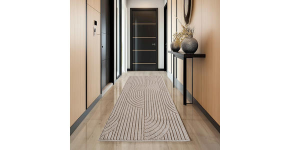 FLACHWEBETEPPICH 80/250 cm HELIX Beige  - Beige, Basics, Kunststoff/Textil (80/250cm) - Novel