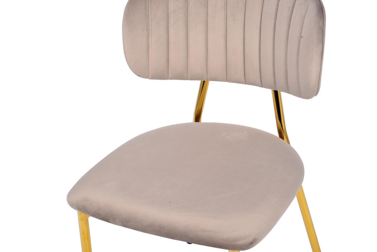 STOLSET 2 styck järn  - taupe/guldfärgad, Design, metall/plast (47/80/51cm) - Kayoom