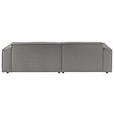 ECKSOFA Grau Feincord  - Schwarz/Grau, KONVENTIONELL, Kunststoff/Textil (168/276cm) - Hom`in