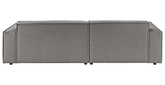 ECKSOFA Grau Feincord  - Schwarz/Grau, KONVENTIONELL, Kunststoff/Textil (168/276cm) - Hom`in