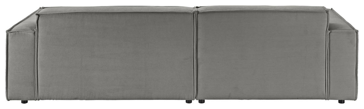 ECKSOFA in Feincord Grau  168/276 cm  - Schwarz/Grau, KONVENTIONELL, Kunststoff/Textil (168/276cm) - Hom`in