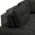 ECKSOFA in Flachgewebe, Leinenoptik Dunkelgrün  - Dunkelgrün/Schwarz, Design, Textil/Metall (208/247cm) - Xora