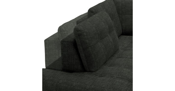 ECKSOFA in Flachgewebe, Leinenoptik Dunkelgrün  - Dunkelgrün/Schwarz, Design, Textil/Metall (208/247cm) - Xora