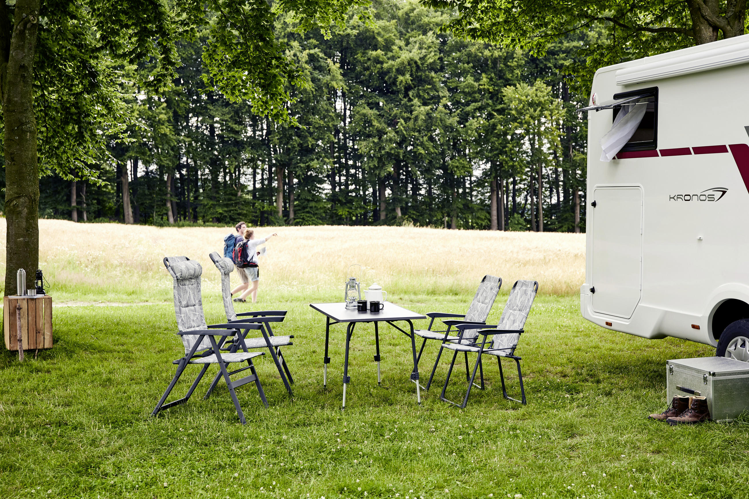CAMPINGSESSEL - Anthrazit/Grau, KONVENTIONELL, Textil/Metall (61/121/68cm) - Siena Garden