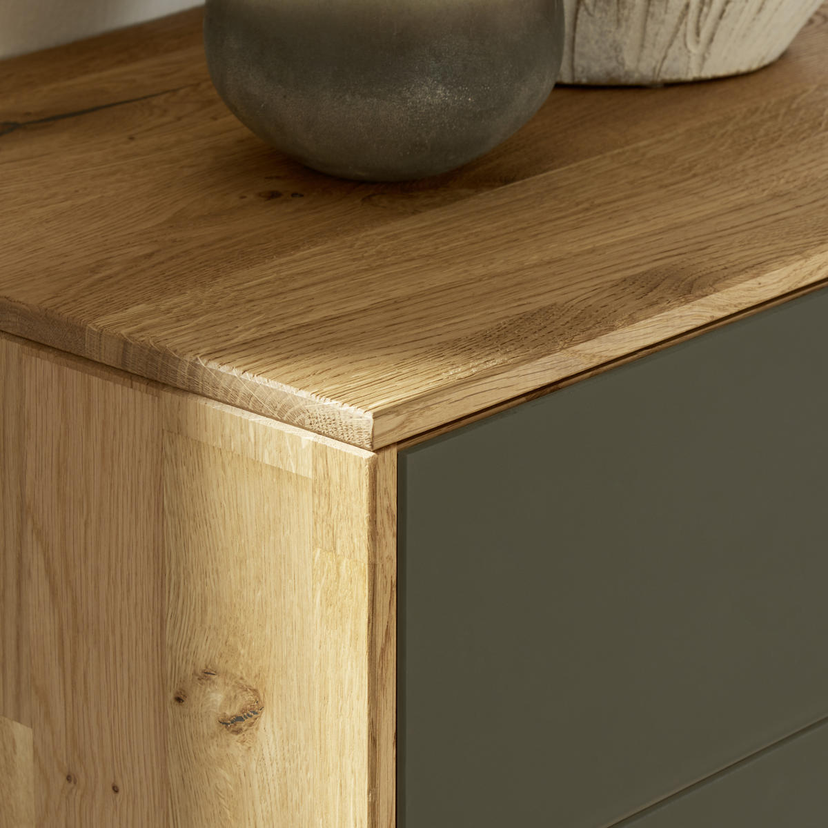 SCHUHSCHRANK Eiche massiv Anthrazit, Eichefarben  - Eichefarben/Anthrazit, Design, Glas/Holz (60/105/38cm) - Waldwelt