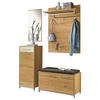 GARDEROBE 5-teilig  in 140/195/40 cm  - Eichefarben/Anthrazit, Design, Glas/Holz (140/195/40cm)