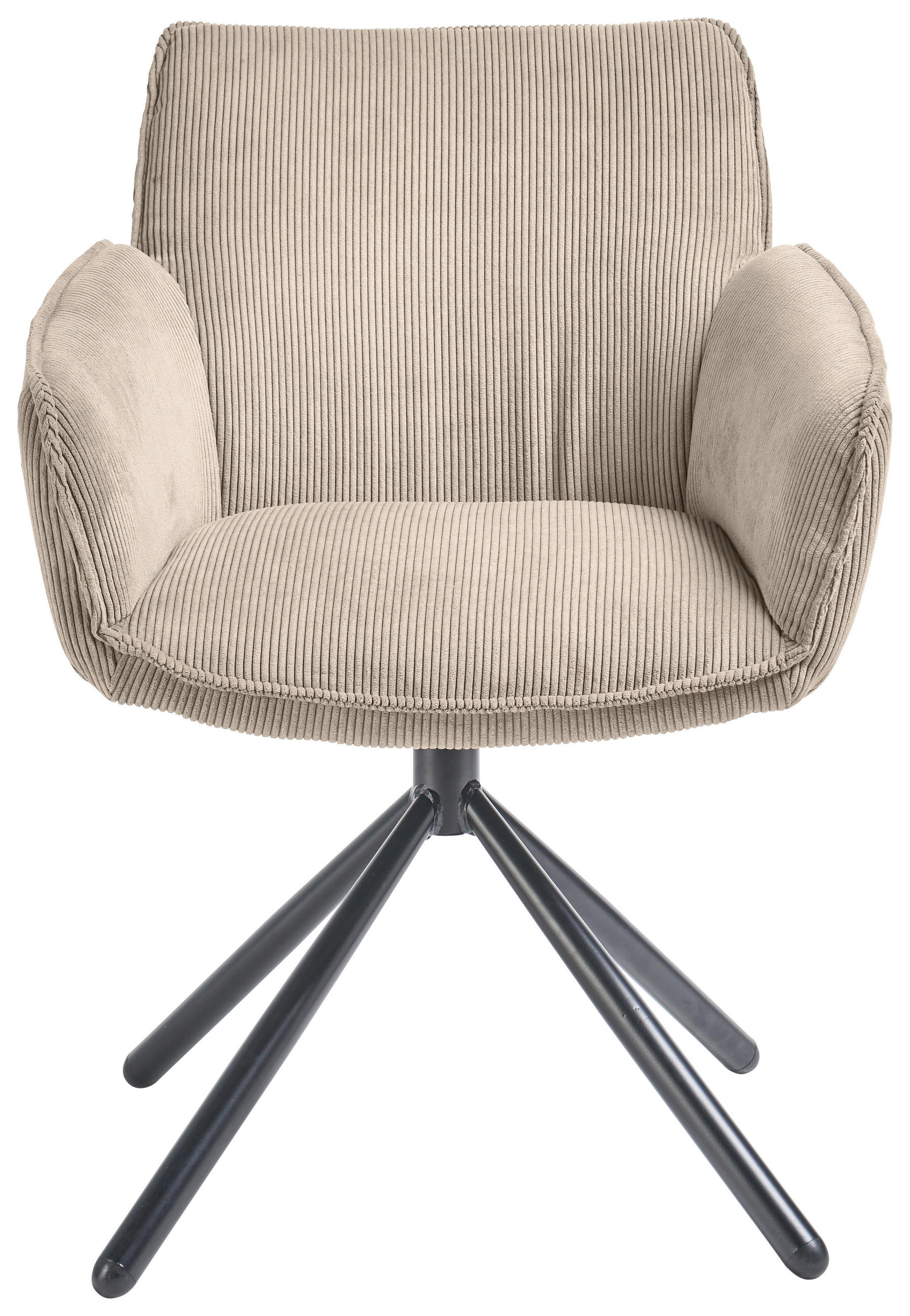 ARMLEHNSTUHL  in Cord  - Ecru/Schwarz, Design, Textil/Metall (60/84/65cm) - SetOne by Musterring