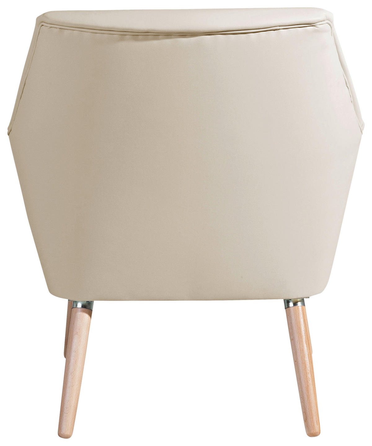 SESSEL in Lederlook Beige  - Beige/Buchefarben, Design, Holz/Textil (67/81/71cm) - Max Winzer