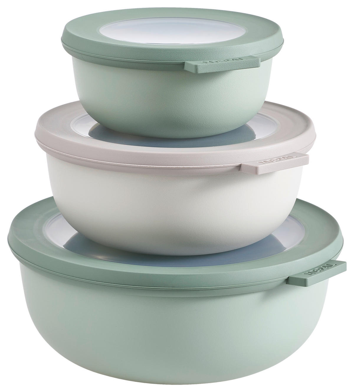VORRATSDOSENSET 3-teilig  - Salbeigrün/Weiß, KONVENTIONELL (19,5/19,2/8,0cm) - Mepal